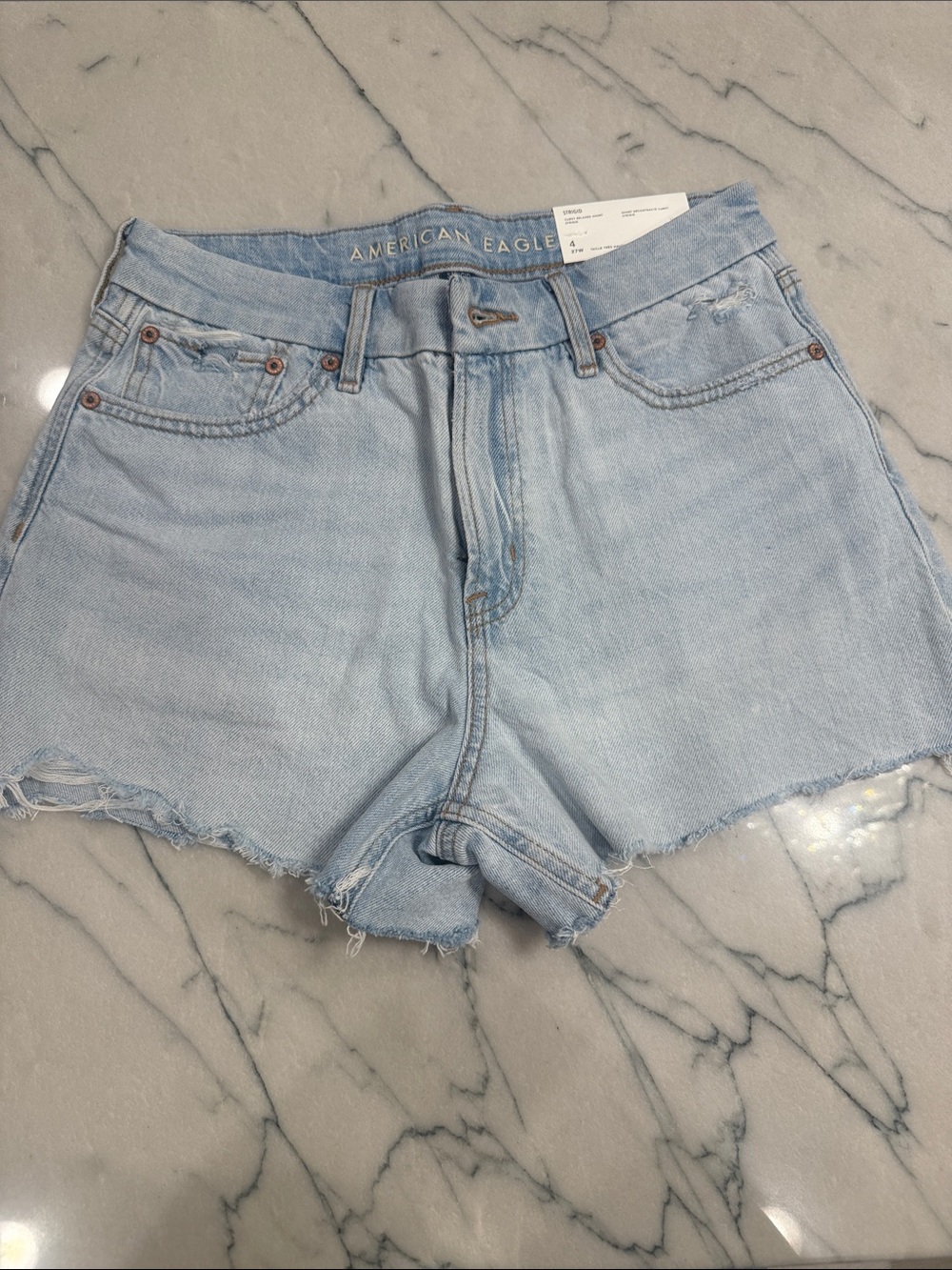 American Eagle Outfitters Light Wash High-Rise Denim Shorts